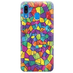 Ультратонкий силиконовый чехол-накладка для Samsung Galaxy A20 / A30 с принтом "Яркая мозаика" Gosso