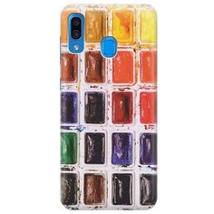 Ультратонкий силиконовый чехол-накладка для Samsung Galaxy A20 / A30 с принтом "Палитра красок" Gosso