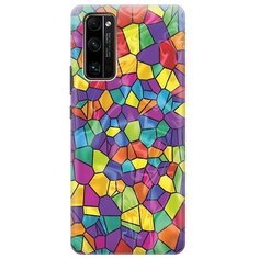 Ультратонкий силиконовый чехол-накладка для Honor 30 Pro+ с принтом "Яркая мозаика" Gosso