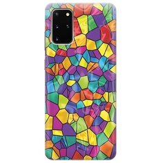 Ультратонкий силиконовый чехол-накладка для Samsung Galaxy S20+ с принтом "Яркая мозаика" Gosso