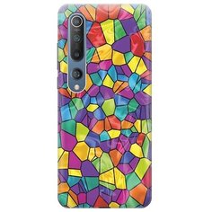 Ультратонкий силиконовый чехол-накладка для Xiaomi Mi 10 с принтом "Яркая мозаика" Gosso