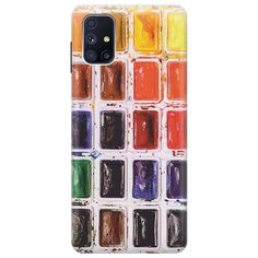 Ультратонкий силиконовый чехол-накладка для Samsung Galaxy M51 с принтом "Палитра красок" Gosso