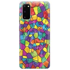 Ультратонкий силиконовый чехол-накладка для Samsung Galaxy S20 с принтом "Яркая мозаика" Gosso