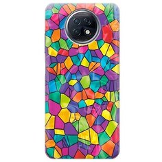 Ультратонкий силиконовый чехол-накладка для Xiaomi Redmi Note 9T с принтом "Яркая мозаика" Gosso
