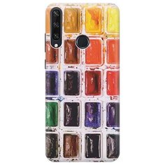 Ультратонкий силиконовый чехол-накладка для Huawei Y6p с принтом "Палитра красок" Gosso