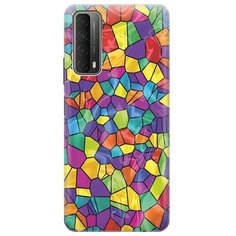 Ультратонкий силиконовый чехол-накладка для Huawei P Smart 2021 с принтом "Яркая мозаика" Gosso