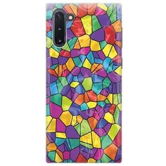 Ультратонкий силиконовый чехол-накладка для Samsung Galaxy Note 10 с принтом "Яркая мозаика" Gosso