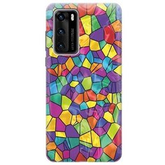 Ультратонкий силиконовый чехол-накладка для Huawei P40 с принтом "Яркая мозаика" Gosso