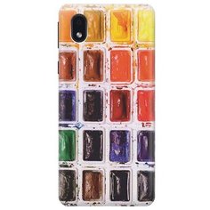 Ультратонкий силиконовый чехол-накладка для Samsung Galaxy A01 Core с принтом "Палитра красок" Gosso