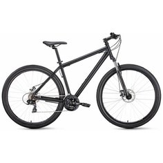 Велосипед FORWARD SPORTING 29 2.1 disc (29" 21 ск. рост 17") 2020-2021, черный матовый/черный, RBKW1MN9Q002
