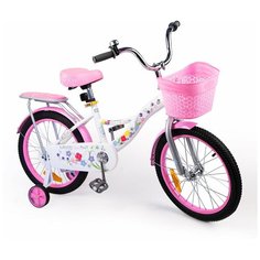 Велосипед 12" детский 2хколесный SAFARI Flora, розовый, с корзинкой