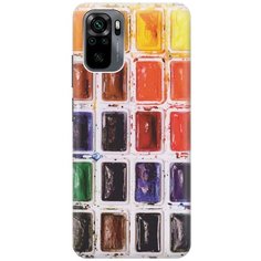 Ультратонкий силиконовый чехол-накладка для Xiaomi Redmi Note 10 с принтом "Палитра красок" Gosso