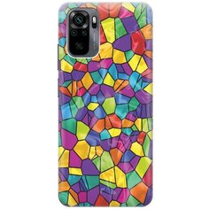 Ультратонкий силиконовый чехол-накладка для Xiaomi Redmi Note 10 с принтом "Яркая мозаика" Gosso