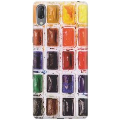 GOSSO Ультратонкий силиконовый чехол-накладка для Sony Xperia L3 с принтом "Палитра красок"
