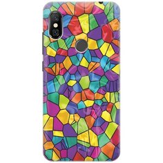 GOSSO Ультратонкий силиконовый чехол-накладка для Xiaomi Redmi Note 6 Pro с принтом "Яркая мозаика"