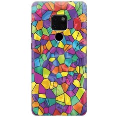 GOSSO Ультратонкий силиконовый чехол-накладка для Huawei Mate 20 с принтом "Яркая мозаика"