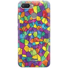 GOSSO Ультратонкий силиконовый чехол-накладка для Xiaomi Redmi 6 с принтом "Яркая мозаика"