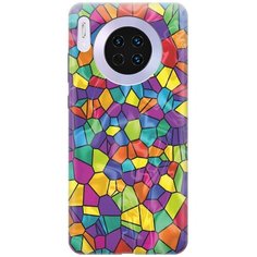 GOSSO Ультратонкий силиконовый чехол-накладка для Huawei Mate 30 с принтом "Яркая мозаика"