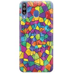 GOSSO Ультратонкий силиконовый чехол-накладка для Samsung Galaxy M30 с принтом "Яркая мозаика"