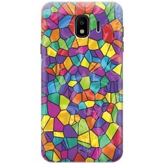 GOSSO Ультратонкий силиконовый чехол-накладка для Samsung Galaxy J4 (2018) с принтом "Яркая мозаика"