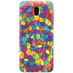 GOSSO Ультратонкий силиконовый чехол-накладка для Samsung Galaxy J6+ (2018) с принтом "Яркая мозаика"