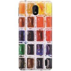 GOSSO Ультратонкий силиконовый чехол-накладка для Nokia 1 Plus с принтом "Палитра красок"