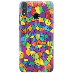 GOSSO Ультратонкий силиконовый чехол-накладка для Honor 8X с принтом "Яркая мозаика"