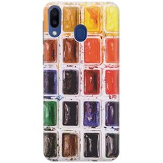 GOSSO Ультратонкий силиконовый чехол-накладка для Samsung Galaxy M20 с принтом "Палитра красок"