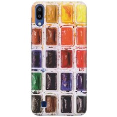 GOSSO Ультратонкий силиконовый чехол-накладка для Samsung Galaxy M10 с принтом "Палитра красок"