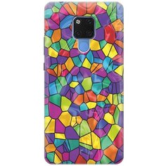 GOSSO Ультратонкий силиконовый чехол-накладка для Huawei Mate 20 X с принтом "Яркая мозаика"