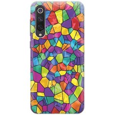 GOSSO Ультратонкий силиконовый чехол-накладка для Xiaomi Mi 9 SE с принтом "Яркая мозаика"