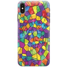 GOSSO Ультратонкий силиконовый чехол-накладка для Apple iPhone XS Max с принтом "Яркая мозаика"