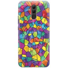 GOSSO Ультратонкий силиконовый чехол-накладка для Huawei Mate 20 Lite с принтом "Яркая мозаика"