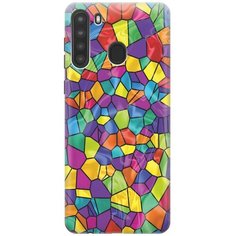 GOSSO Ультратонкий силиконовый чехол-накладка для Samsung Galaxy A21 с принтом "Яркая мозаика"