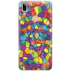 GOSSO Ультратонкий силиконовый чехол-накладка для Vivo Y85 / V9 с принтом "Яркая мозаика"