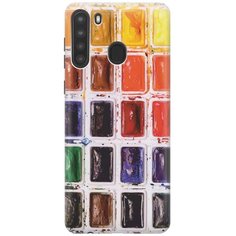 GOSSO Ультратонкий силиконовый чехол-накладка для Samsung Galaxy A21 с принтом "Палитра красок"