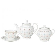 Сервиз чайный. Императорский фарфоровый завод. Форма Весенняя - 2. Рисунок Цветочный вальс. 16 предметов.
