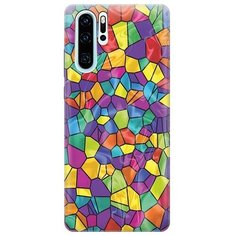Ультратонкий силиконовый чехол-накладка для Huawei P30 Pro с принтом "Яркая мозаика" Gosso