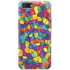 GOSSO Ультратонкий силиконовый чехол-накладка для OPPO A1K / Realme C2 с принтом "Яркая мозаика"