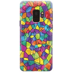 GOSSO Ультратонкий силиконовый чехол-накладка для Samsung Galaxy S9 с принтом "Яркая мозаика"