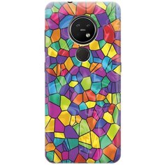 GOSSO Ультратонкий силиконовый чехол-накладка для Nokia 6.2 / 7.2 с принтом "Яркая мозаика"