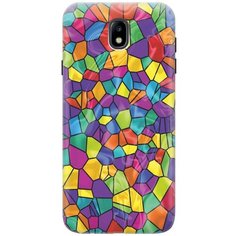 GOSSO Ультратонкий силиконовый чехол-накладка для Samsung Galaxy J7 (2017) с принтом "Яркая мозаика"