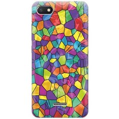 GOSSO Ультратонкий силиконовый чехол-накладка для Xiaomi Redmi 6A с принтом "Яркая мозаика"