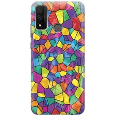 Ультратонкий силиконовый чехол-накладка для Huawei P Smart 2020 с принтом "Яркая мозаика" Gosso