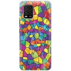 Ультратонкий силиконовый чехол-накладка для Xiaomi Mi 10 Lite с принтом "Яркая мозаика" Gosso