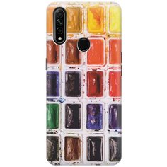 Ультратонкий силиконовый чехол-накладка для OPPO A31 с принтом "Палитра красок" Gosso