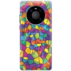 Ультратонкий силиконовый чехол-накладка для Huawei Mate 40 с принтом "Яркая мозаика" Gosso