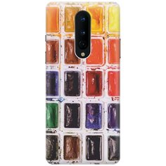 Ультратонкий силиконовый чехол-накладка для OnePlus 8 с принтом "Палитра красок" Gosso