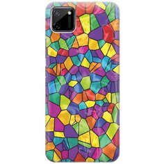 Ультратонкий силиконовый чехол-накладка для realme C11 с принтом "Яркая мозаика" Gosso