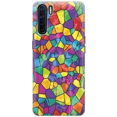 Ультратонкий силиконовый чехол-накладка для OPPO A91 / Reno 3 с принтом "Яркая мозаика" Gosso